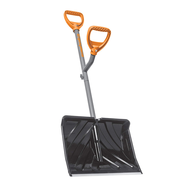 2 PACK | Ergie Shovel ERG-SNSH18 | Steel Shaft Impact Resistant 18" Snow Shovel | 48-Inch Shaft | Push/Scoop Combination Blade (Open Box)